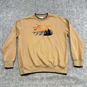 Victory Outfitters Sweatshirt Mens Large Brown Duck Hunter Dog Hunting Crewneck
